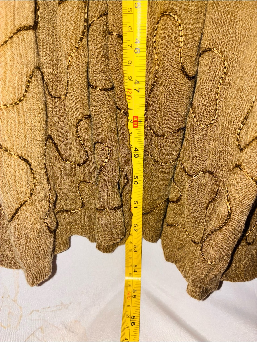 M.P.H. Vintage Women’s Olive Green/Brown Embroidered Boho Dress - Picture 6 of 8